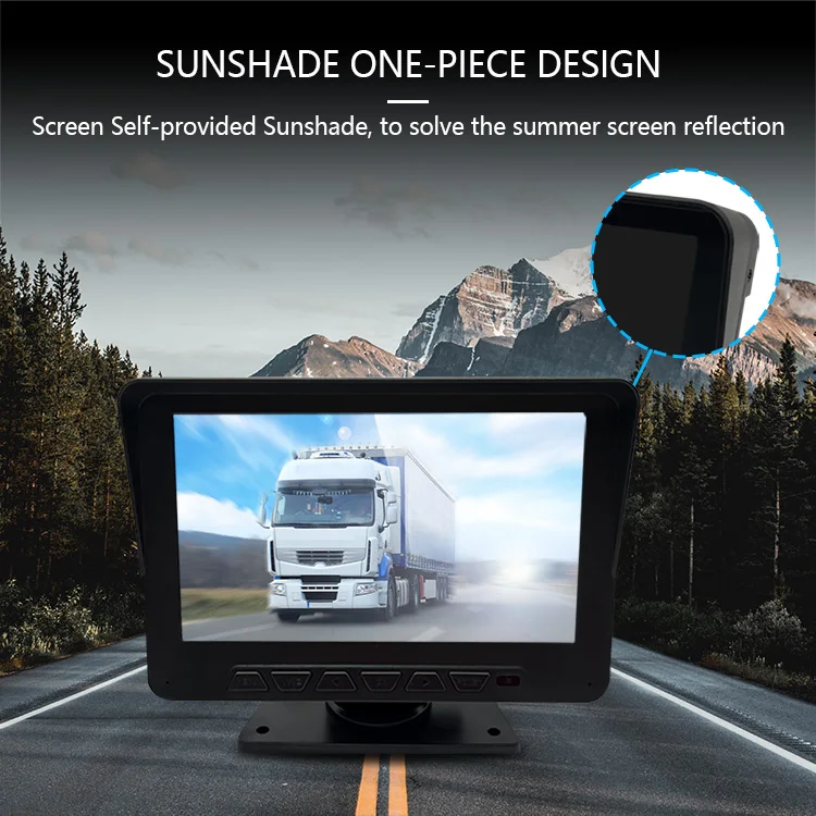 Wemaer Factory 7" 1080P Car Monitor Backup Rear View Packing Waterproof Reverse Camera for Trucks Bus RV Trailer Excavator details