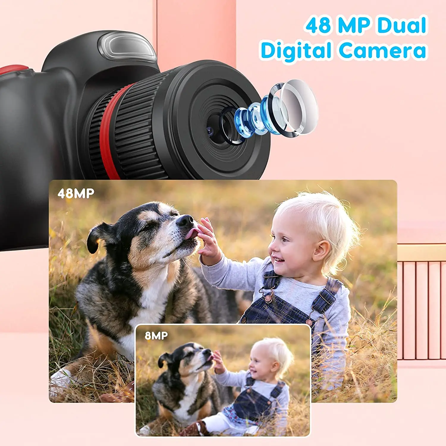 Upgrade Kids Dual lens Selfie Camera 1080P Digital Child Video Camcorder HD Mini Compact Cameras