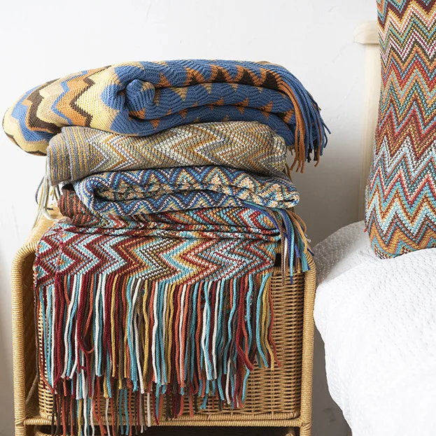 Bohemian sofa cover blanket Nordic four seasons knitted office nap blanket