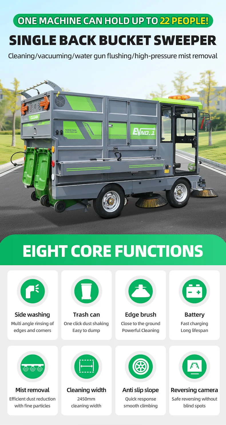 Major Sweeper Pure Suction Double Barrel Electric Sweeper Cleaner 480L Large Capacity ...