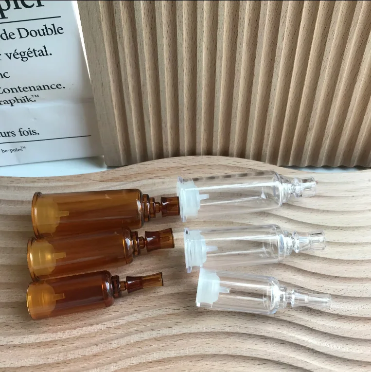 product airless plastic syringe bottle for skin care push type ampoule for lotions shampoo 3ml 5ml 10ml 15ml logo printing sealed-25