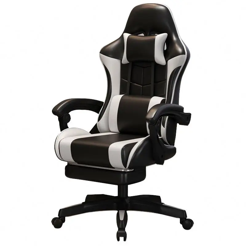 Modern   Leather Big Rotating Swivel Rolling Gaming Visitor Office Racing Chair With Soft Pad