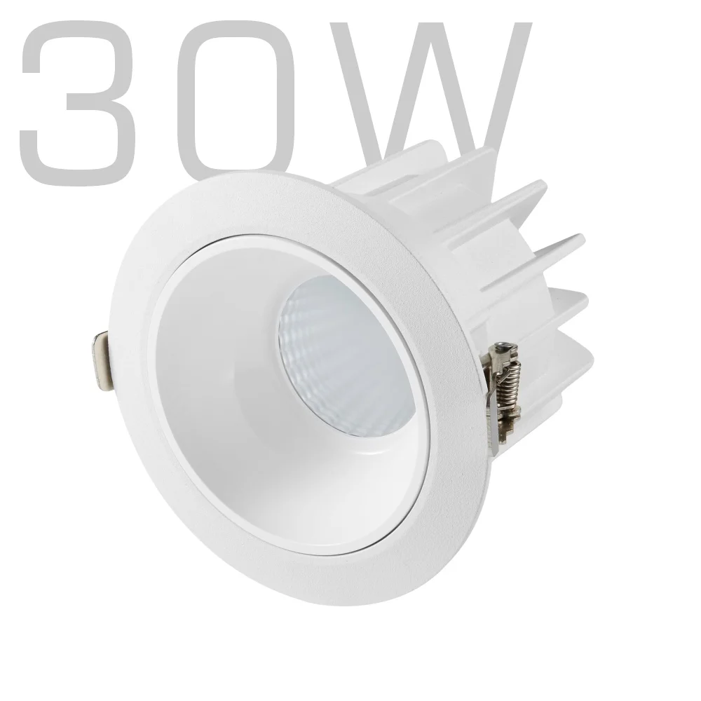 30W 110V 220V Aurora Wall Washer Cylinder Decorative Gypsum Ceiling Fire Rated Anti Glare Spark CCT Dimmable COB LED Downlight