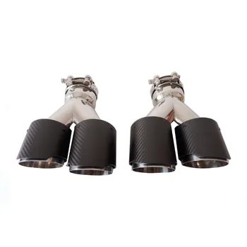 Universal Exhaust Pipe  Performance Dual Carbon Fiber Stainless Steel Muffler Tips