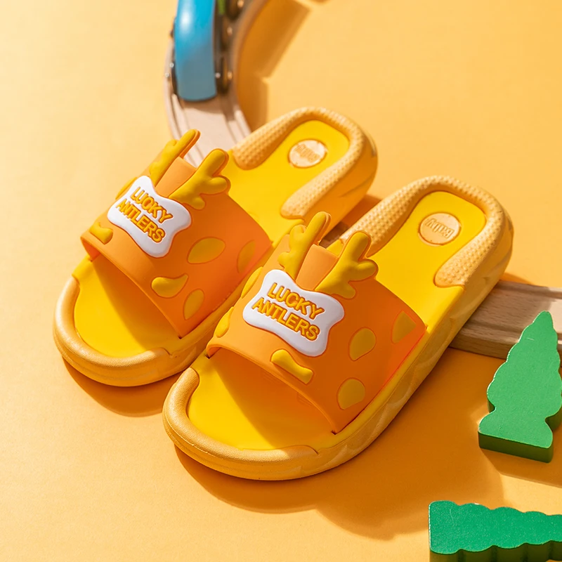 Симпатичные Мультяшные детские тапочки, Нескользящие тапочки карамельных цветов с животными