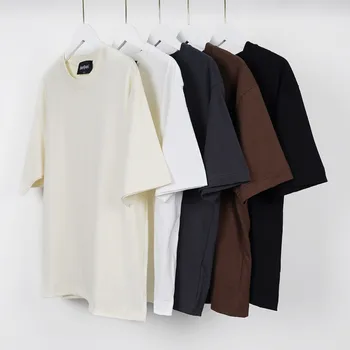 Custom Logo Cotton Tshirt for Men Heavyweight 280GSM Oversized 3D Printed Blank Tshirts Casual Style
