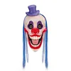 Red and Flesh color Horror Mask with Long Hair