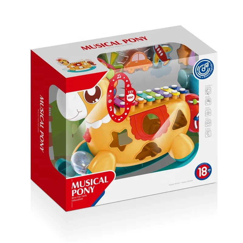 電池式ロッキングホースシェイプ8トーンベビーノックオルガン