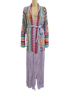 ジャケット・アウター vintage fringe design maxi coat cardigan Amazon.com: Inevnen Fringe Jacket Women Long Sleeve Vintage