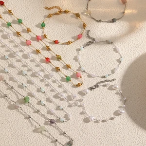 Heart-shaped Plastic Beads Gold Beads Cut Surface Stones Plastic Beads Cut Surface Stones Irregular Stones Necklaces for Women