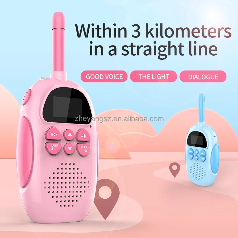 Mini Walkie Talkie for Kids - Rechargeable Cute Intercom, 3KM