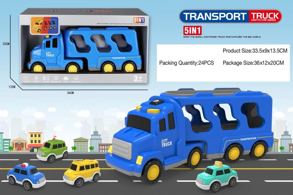 Kids Police Toy Set Police Truck Toys 5-in-1 Friction Power Emergency