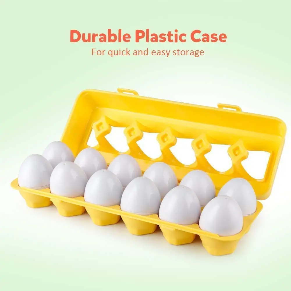 Matching Eggs 12 pcs Set Color Shape Number Matching Egg Set Early Learning Educational Fine Motor Skill Montessori Toy Gift