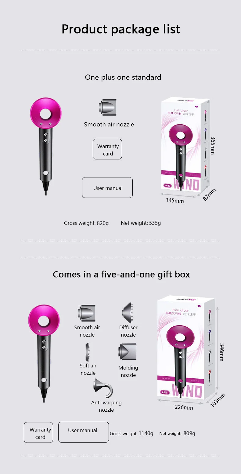 Dysons Leafless Hair Dryer 1600w Intelligent Temperature Control