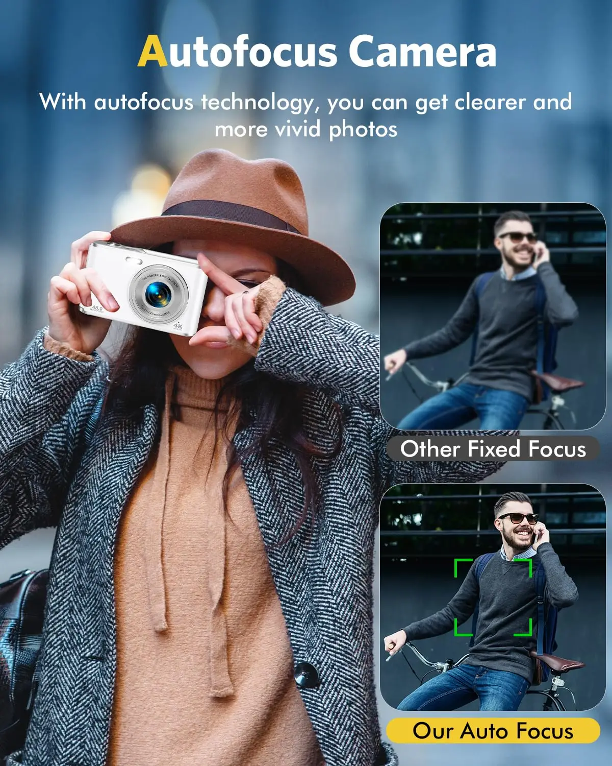 48MP Dual-Lens Camcorder Professional 4K Camera for Kids