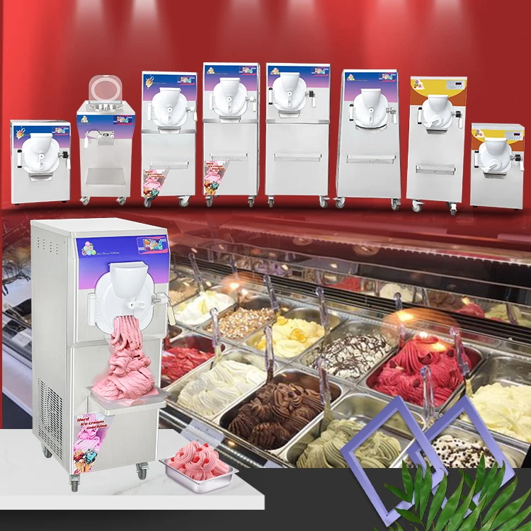 Kolice Commercial Italian Water Ice Machine Countertop Gelato Table Top Hard Ice Cream Machine Maker Ice Cream Maker Snack Food Machine-110V