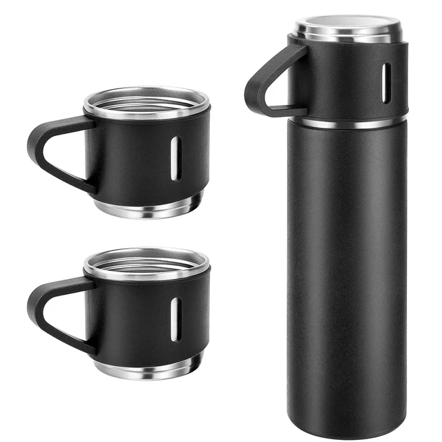 Gift Pack Set One Double Wall Stainless Steel Vacuum Flask With Two  Alternative Cup