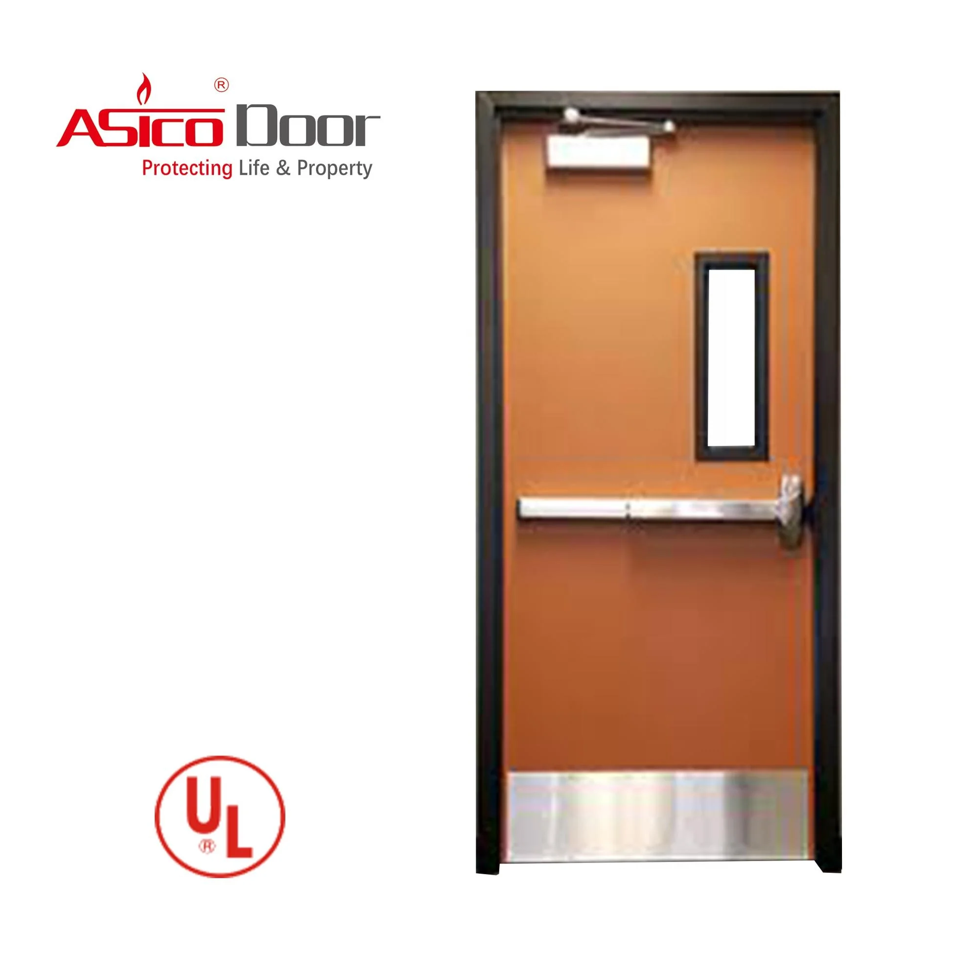 WH Intertek UL Listed Steel Fire Door 180minutes Fire Rating QCD Approved