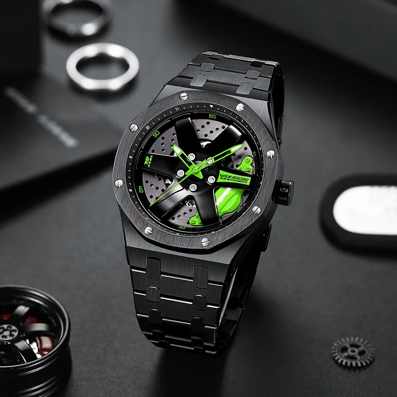 SVJ montre pour homme mouvement importé du japon, montres-bracelets à moyeu  de roue, montre de voiture étanche de haute qualité, montre mécanique