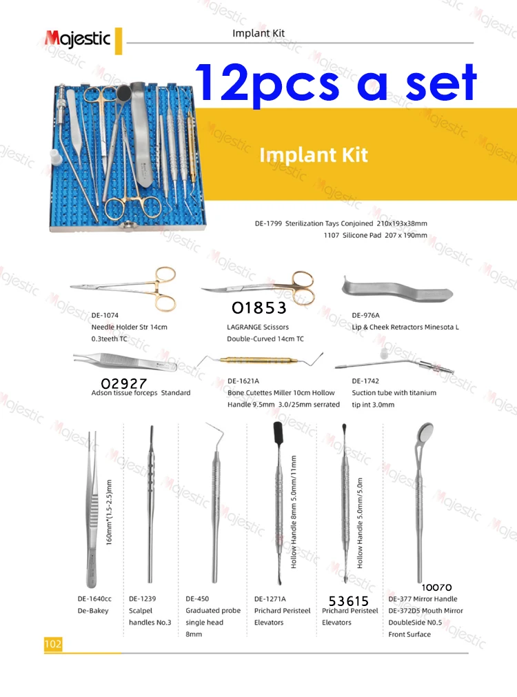 Universal Implant Equipment Surgery Tools 12pcs/18pcs/26pcs Dental ...