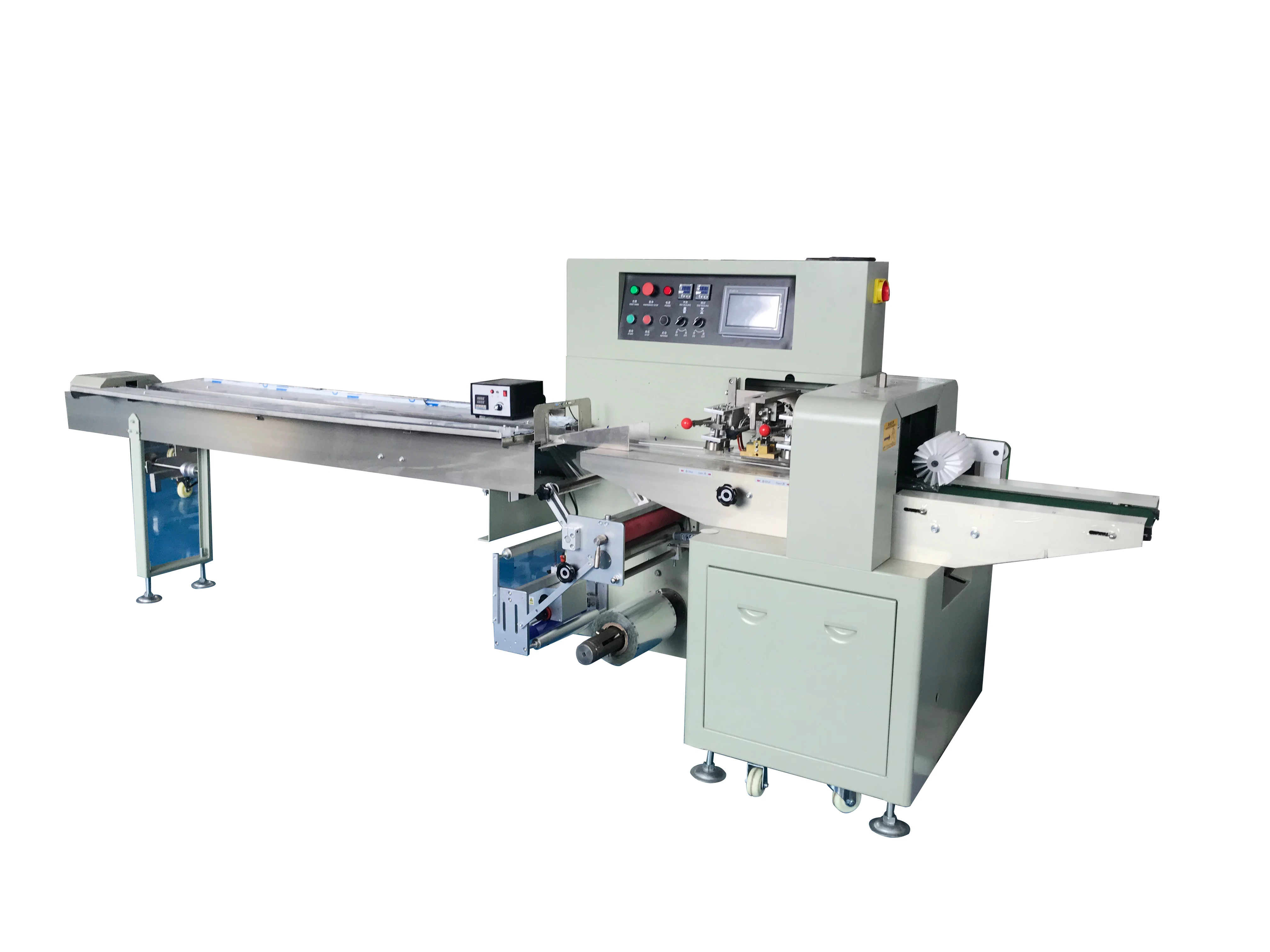 Automatic Horizontal Extruder Machine Sugar Fondant Sharp Cheddar Cheese Cube Packaging Machine Hffs Packing Machine Servo Motor