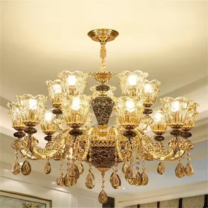 European Style Vintage Hotel Pendant Lighting Ceramic Luxury Chandelier for Living Room Fixtures