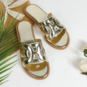 Summer Slides slippers Women Open Toe Fashion Trend Casual Non - slip Outside Wear All Match Flat - Flops Fashion Flat Sandals