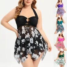 2024 Customized Oversized Bikini Sexy Cover-Up Swimsuit for Chubby Women Breathable Plus Size Skirt Swimsuit