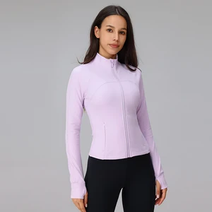 High Quality Active Tops  Soft Sports Top Slimming Yoga Running Wear with Long Sleeves Full Zipper Fitness Apparel Yoga Jacket