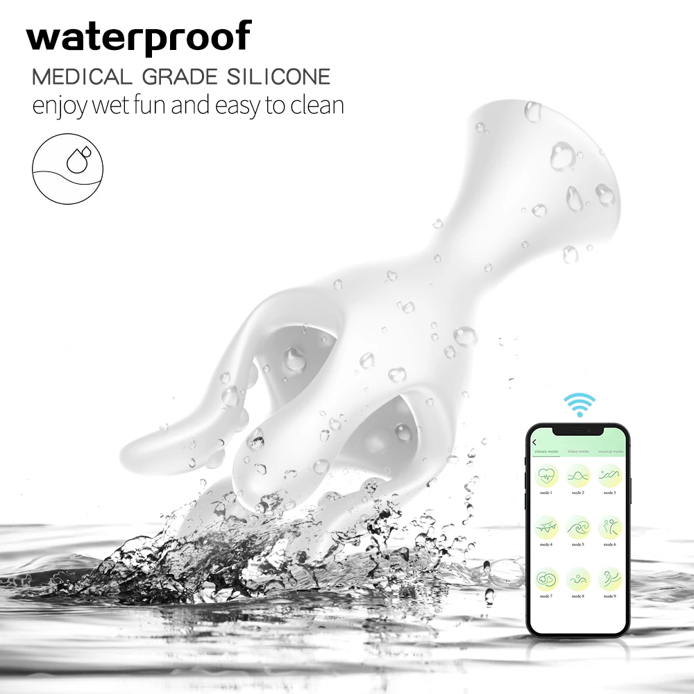 LOVE Newly Premium Men's Masturbator Medical Grade Silicone Four-claw Fish Trainer Waterproof Silicone Massager Stimulator