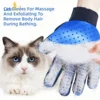 Gant de toilettage pour chat bleu (gauche)