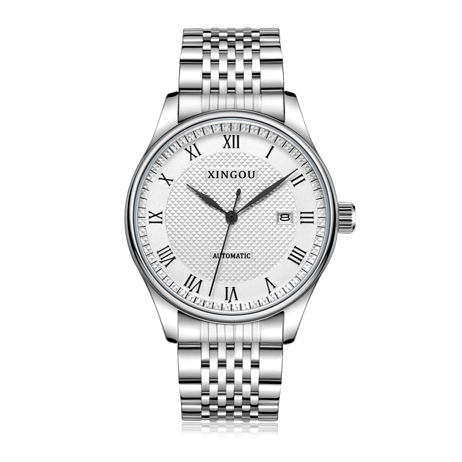 Top Brand XINGOU 8038 Men Analog Watches Dress Business Single Calendar Luminous Hands Automatic Mechanical Watches for Men