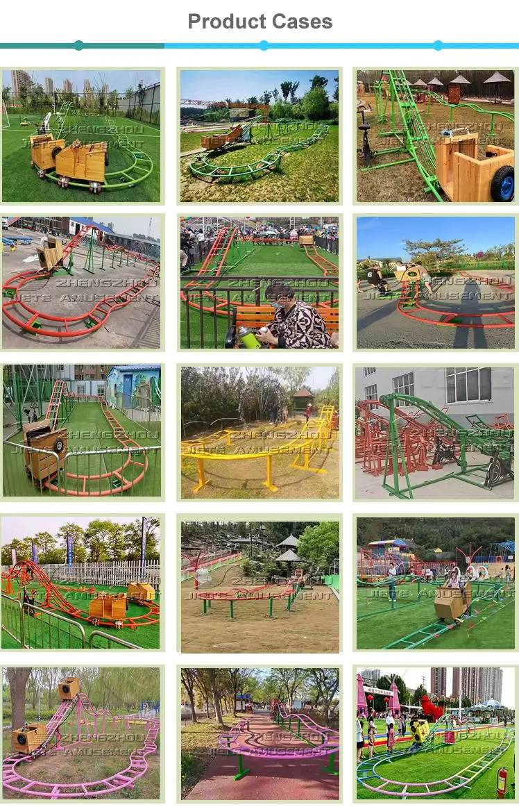 outdoor playground human power equipment roller coaster for sale, cheap mini roller coaster ride