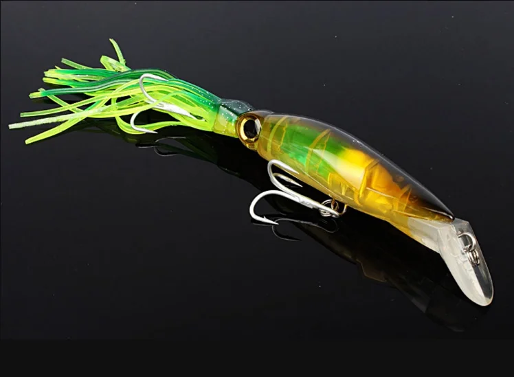 artificial ribbon fish lure Fishing Artificial Lure 14CM 40g Shrimp Sinking Minnow Fish Hard Plastic  Lure Bait with Silicone Ribbon Pesca Bait