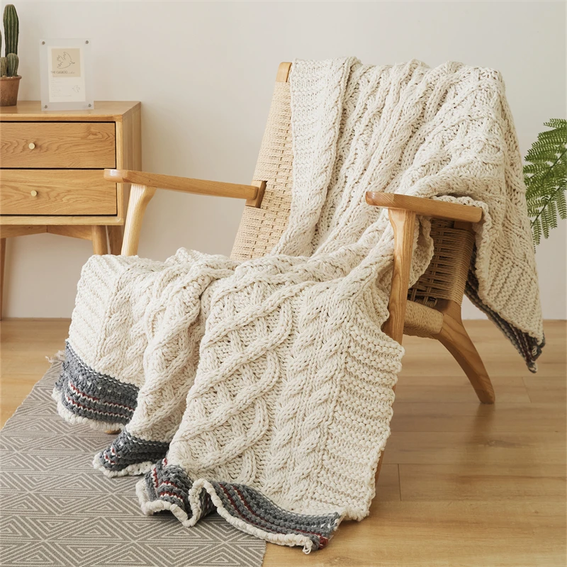 product gl simple and atmospheric fried dough twists design new design soft knitting blanket in 2025-61