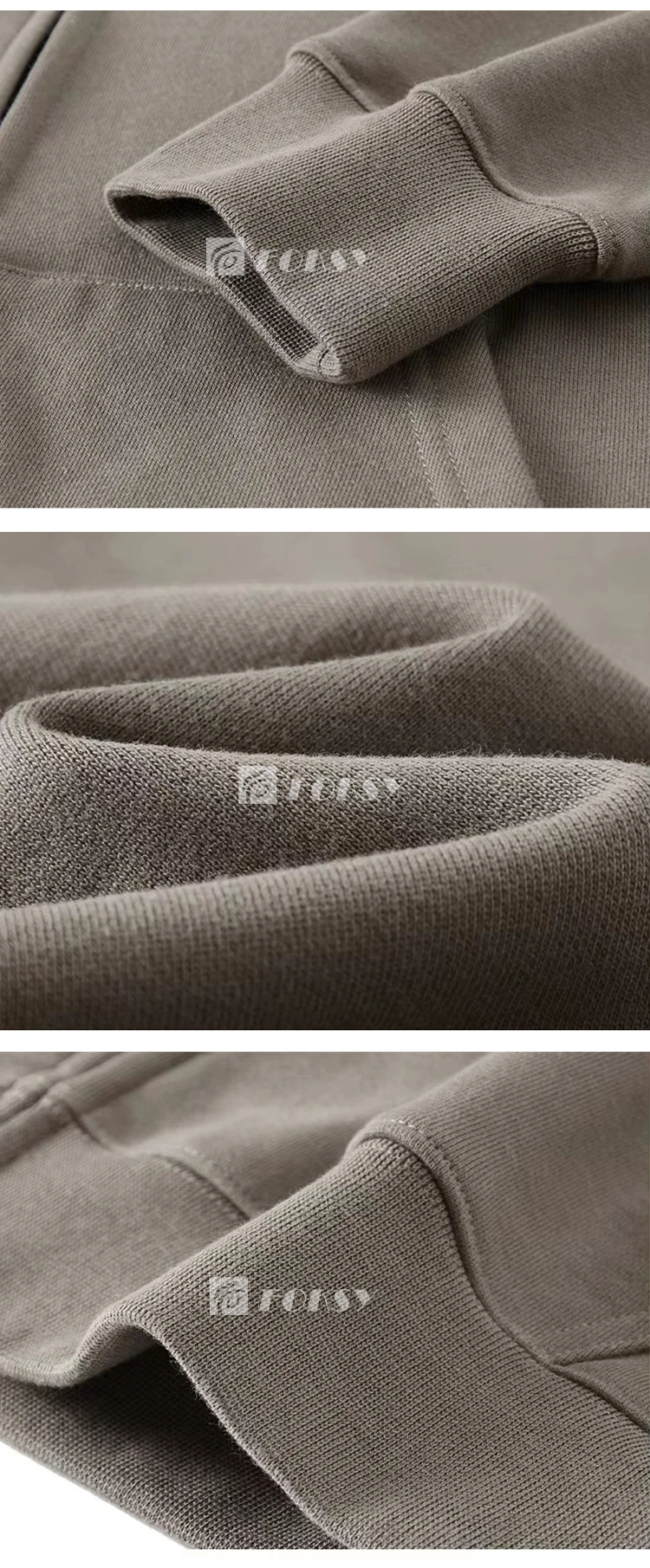 Custom Light Brown White Raglan Sleeves Three Stripes Full-Snap Button Hoodie
