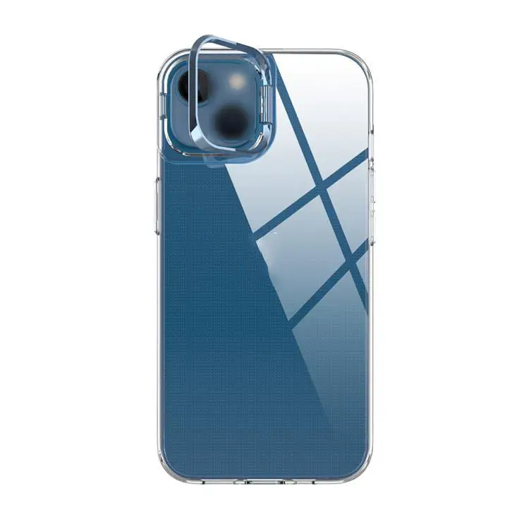 product soft clear tpu phone cases for iphone 15 16 17 multi function shockproof mobile phone stand protector with metal frame case-2