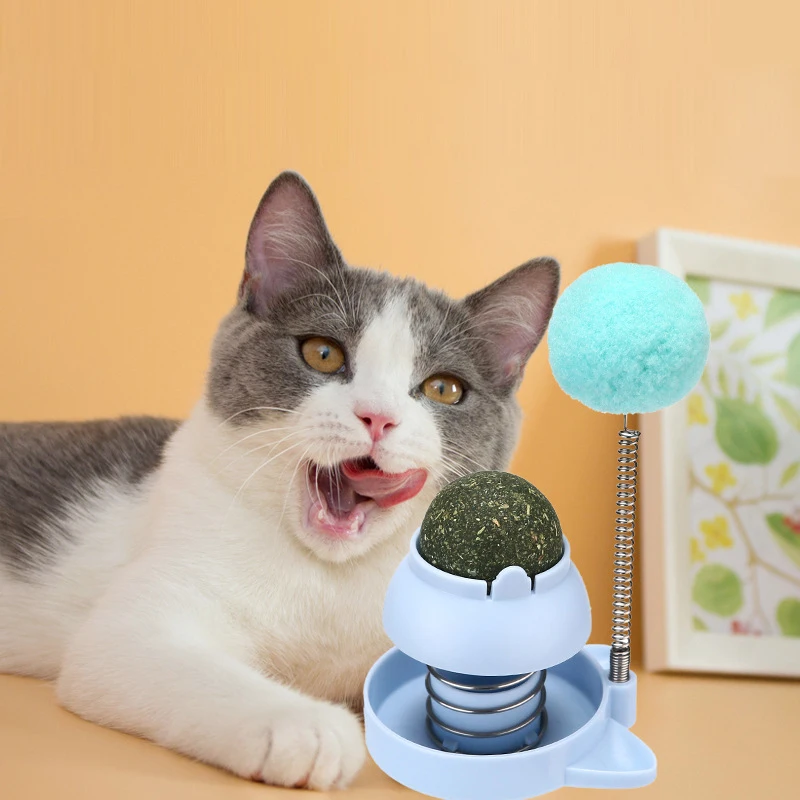 Catnip Wall Ball Cat Toys Clean Mouth Fresh Breath Cat Nip Ball Promote Digestion Cat Candy Licking Snacks Mint Ball