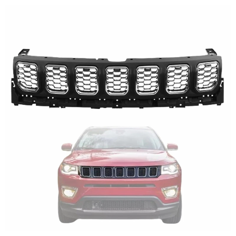 OEM auto parts front bumper chrome insert molding trim upper grille assembly for Jeep compass 2017 2018 2019 2020 2021