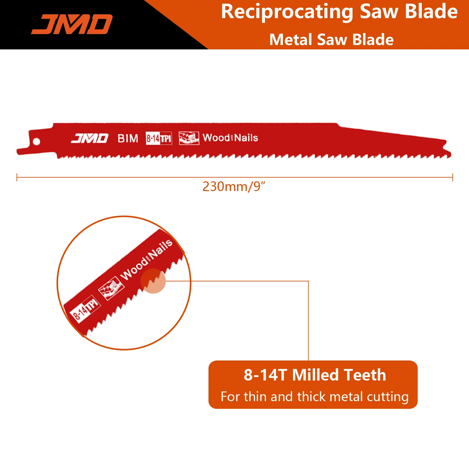 JMD Reciprocating Saw Blade Saber Saw Blade Nail Cut Bimetal Reciprocating Saw Blade