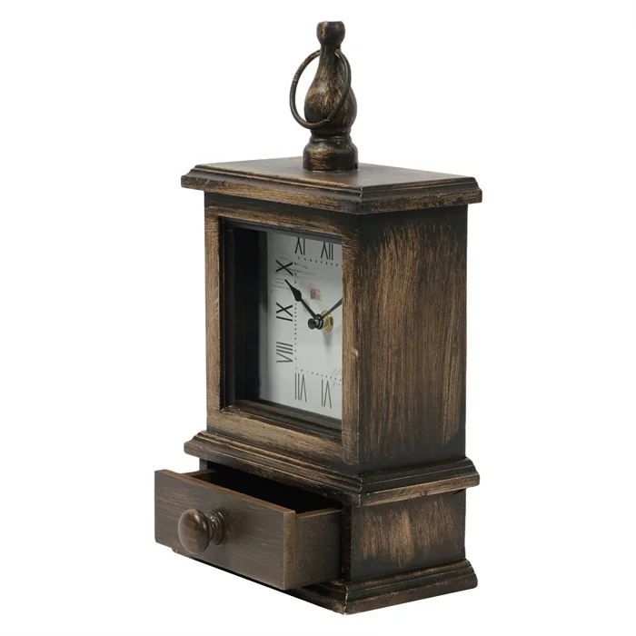 Custom Rustic Table Retro Alarm Clock Vintage Classical Royalty Sitting Room TV Cabinet Desk Antique for Home Decor