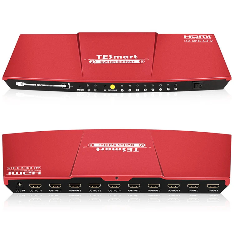 Tesmart Hdmi Splitter Full Hd 4k Video Hdmi Switcher 2x8 2 In 8 Out