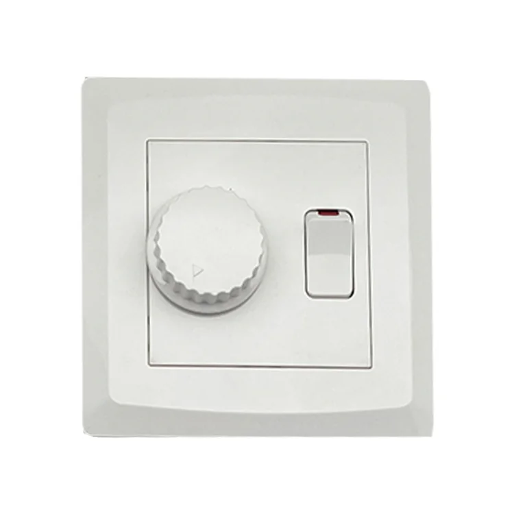UK Standard One Gang Speed Dimmer Switch 10 Years Warranty Hotel Design Switch Socket Wall Electric Light Wall Switch
