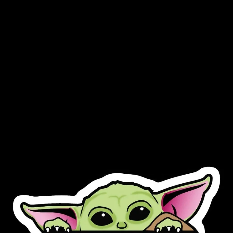  Sprinster Super Cute Peeking Baby Yoda Sticker - Great