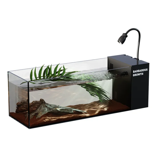 2025 New Modern Rectangle Desktop Stream Tank Ultra-clear Glass Side Filter Self-circulating Eco-friendly 220V Full-Set Aquarium