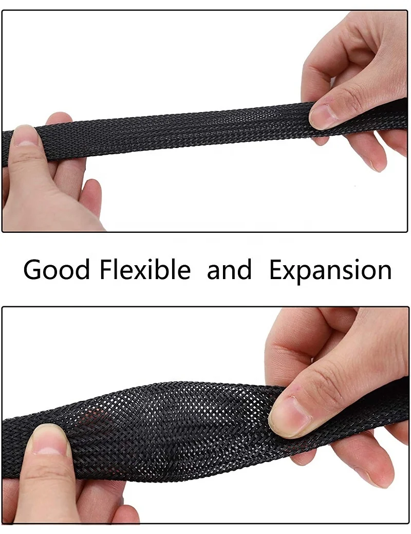 TUOYAN Factory supply Automotive Colorful PET Braided Expandable Cable Sleeve Braided Cable Sleeving manufacture