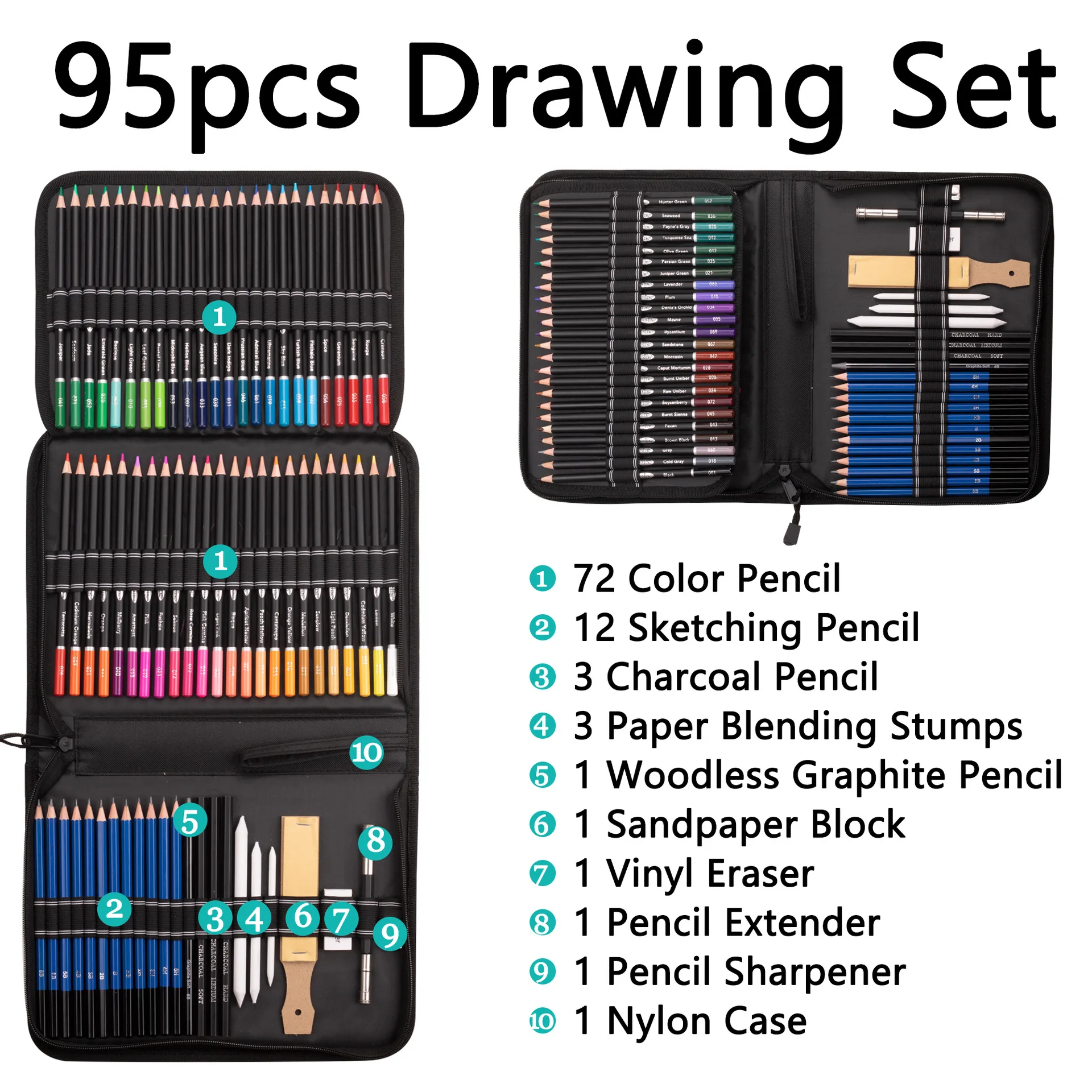 Professional Premium Coloured Pencils Set With Canvas Roll For Artists_voghion.com