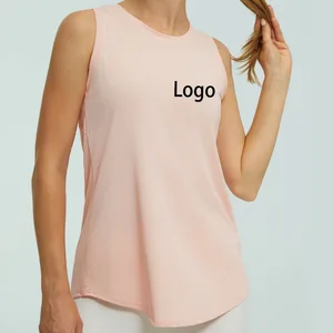 Custom Logo Quick Dry Yoga Sports Vest Lightweight Breathable Tank Top Round Neck Hooded Sweatshirt Fitness Sleeveless T-shirt