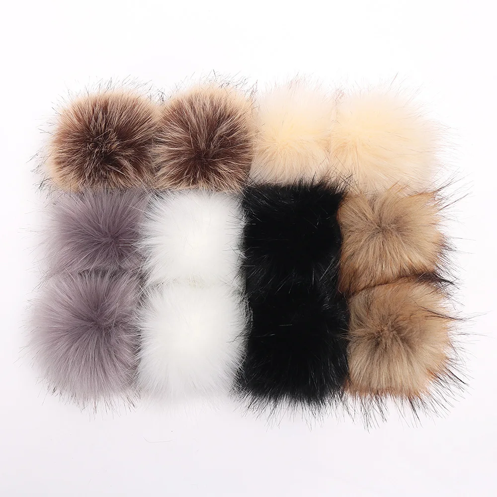 diy 15cm faux fox fur pompoms