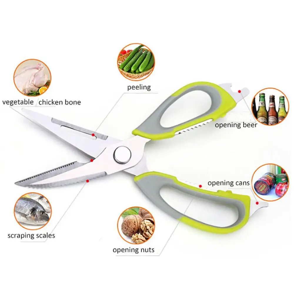 Сверхмощный хороший кухонный инструмент для подготовки и готовки кухонные ножницы из нержавеющей стали